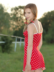 Teen in red dress